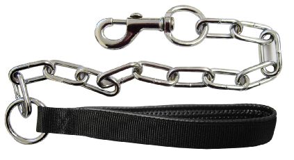 Dog & Co Heavy Chain Lead Nylon Padded Handle Black
